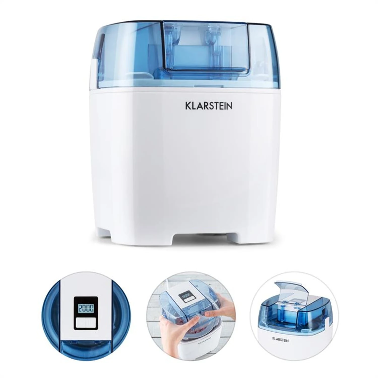 Creamberry Eiscremebereiter Flaschenkühler Frozen Yogurt 1,5l Weiß – Bild 2