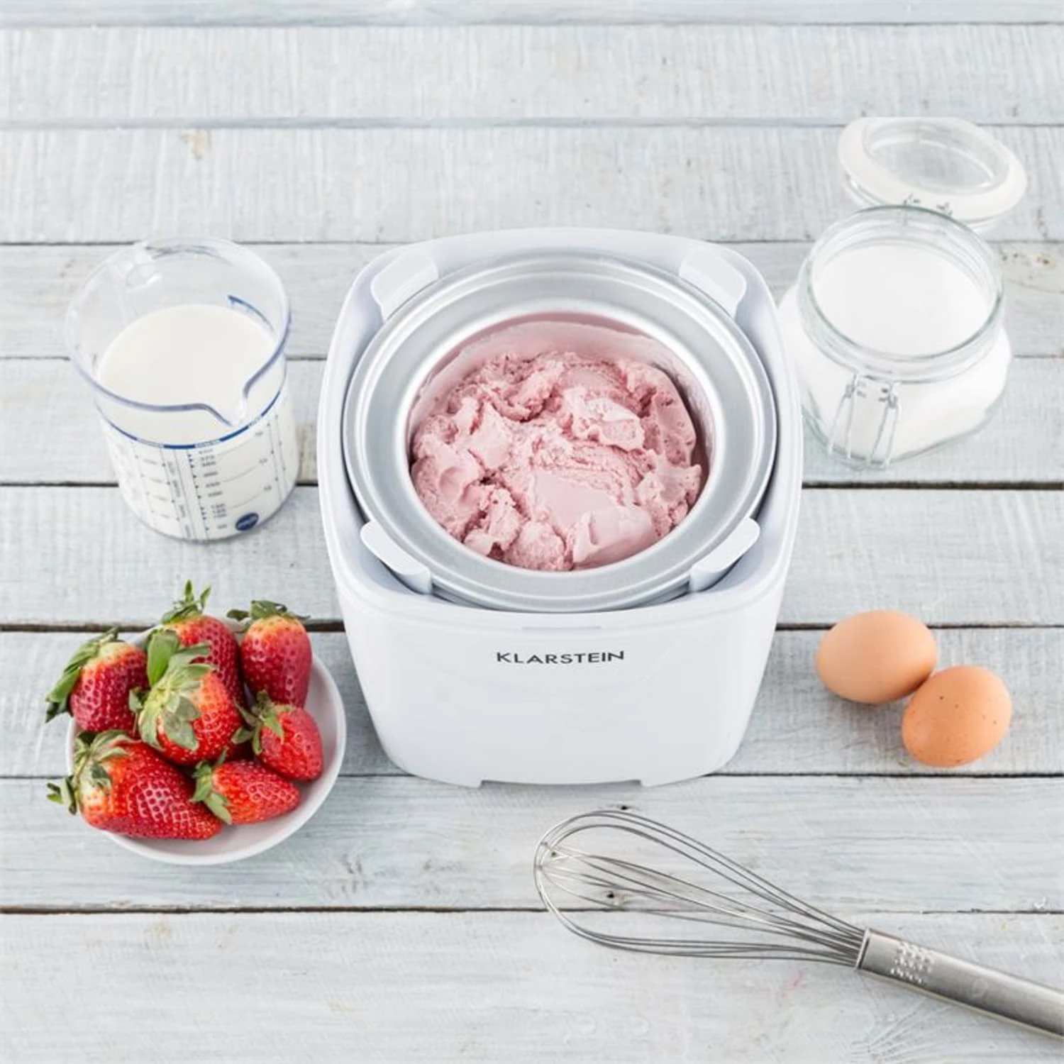 Creamberry Eiscremebereiter Flaschenkühler Frozen Yogurt 1,5l Weiß – Bild 4