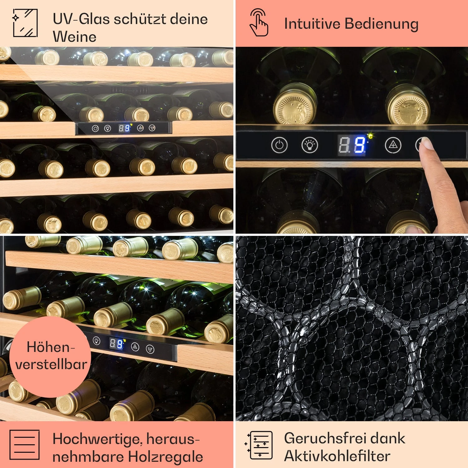Vinsider 24 Built-In Uno Einbau-Weinkühlschrank 24 Flaschen 57 Liter – Bild 5
