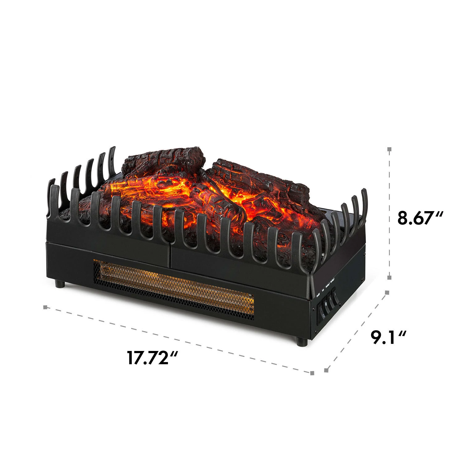 Kamini FX Elektrischer Kamin Kamineinsatz 1000/2000W 2W LED Schwarz – Bild 6