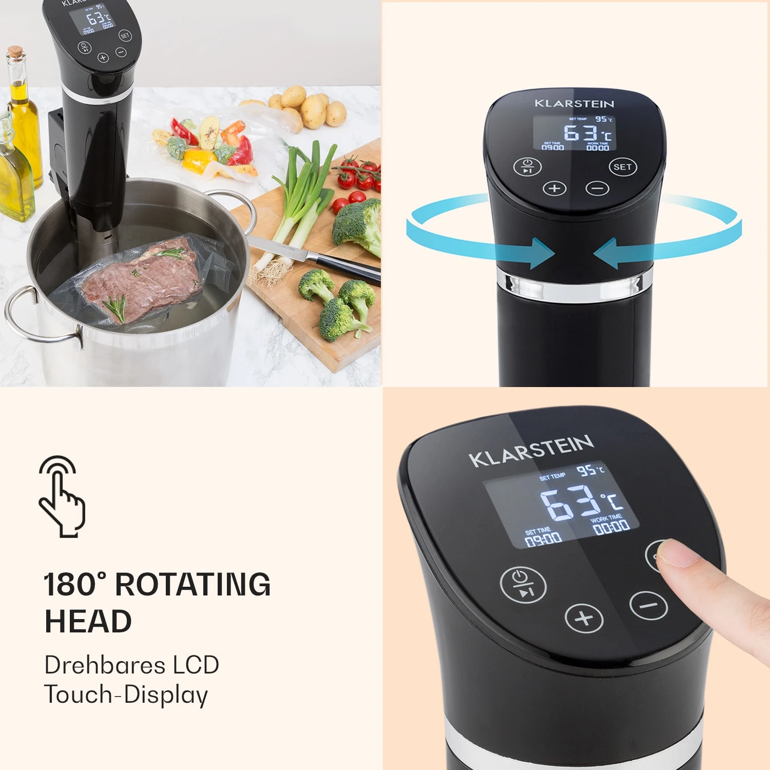 Quickstick Flex 1300W 3D Circulating 0-95 °C IPX7 Timer Schwarz – Bild 4