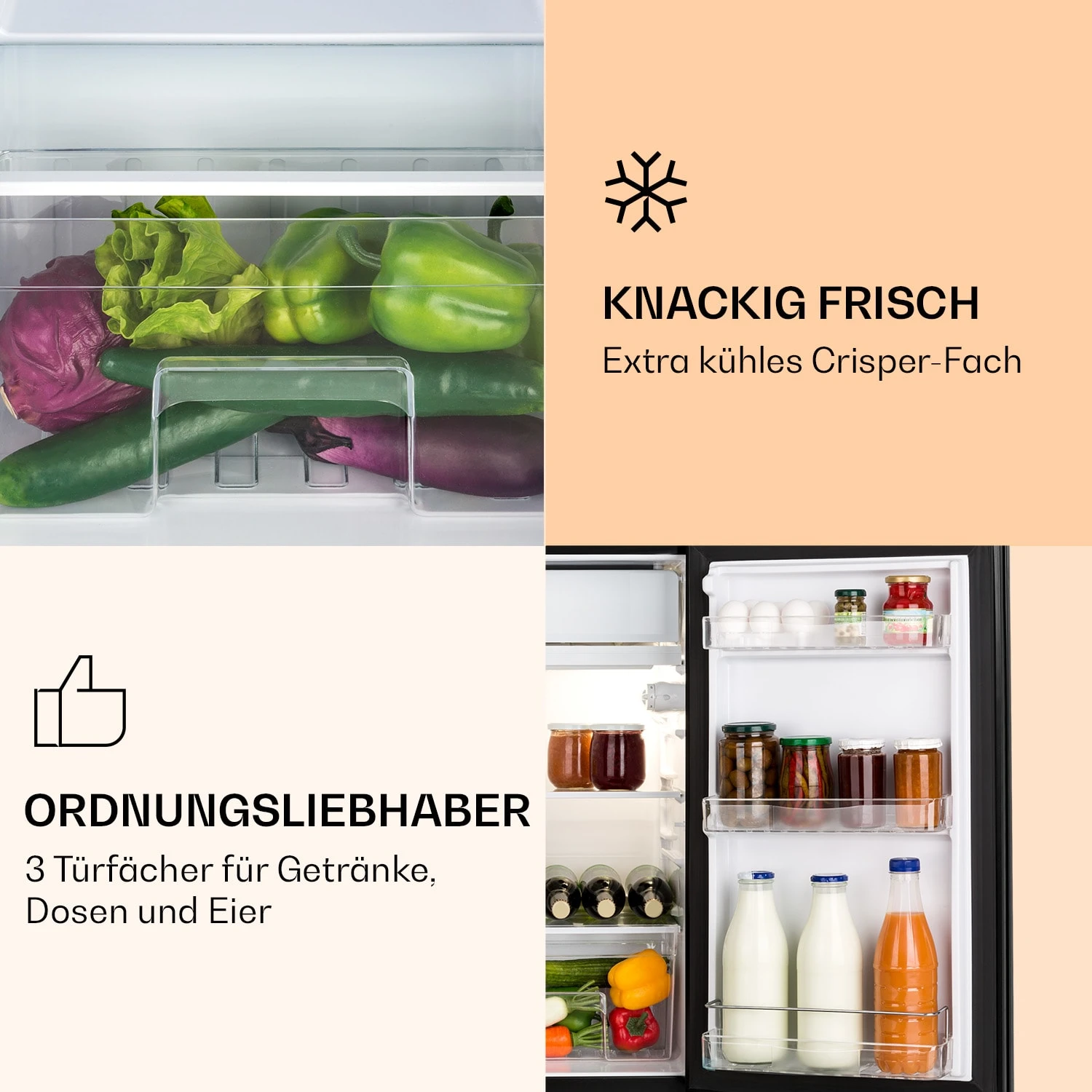 Luminance Frost Kühlschrank 91L Crisper-Fach 2 Glasböden – Bild 3