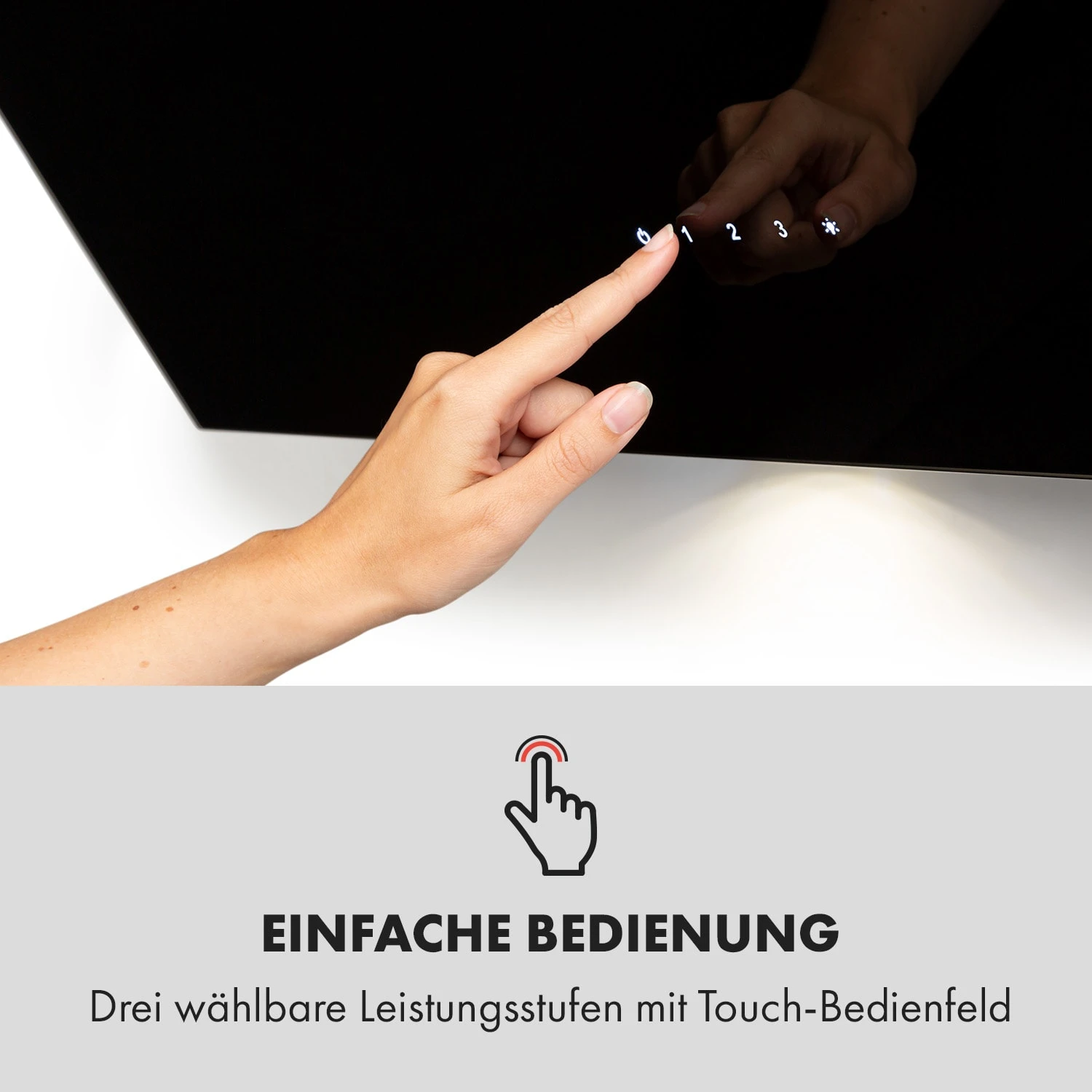 Alina Dunstabzugshaube 90cm 600 M³/h LED-Display Ambientelicht Schwarz – Bild 4