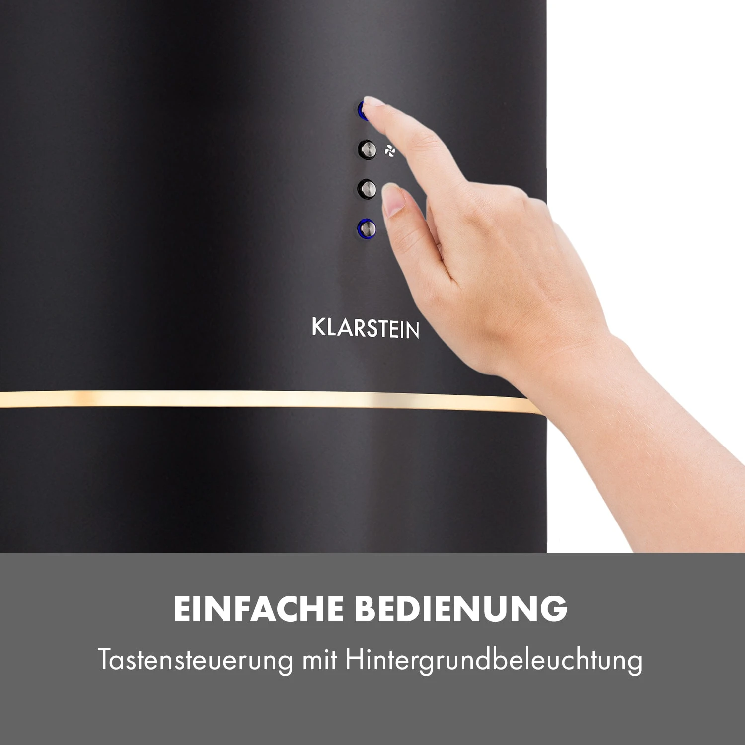 Tron Ambience Inselabzugshaube Ø38cm Umluft 540m³/h LED Schwarz – Bild 7