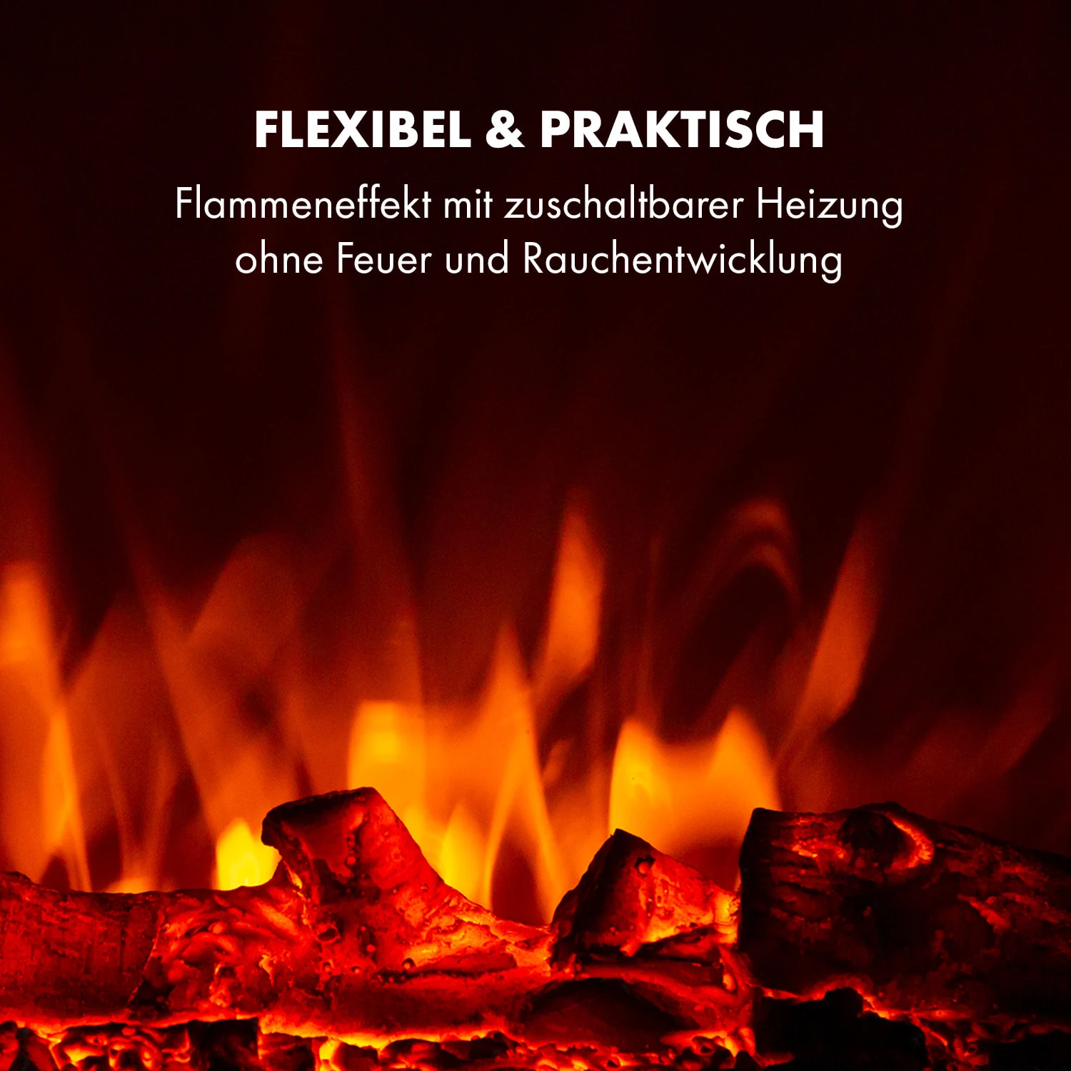 Lausanne Luxe Elektrischer Kamin 2000W 2 Heizstufen 90 Cm Edelstahl – Bild 5