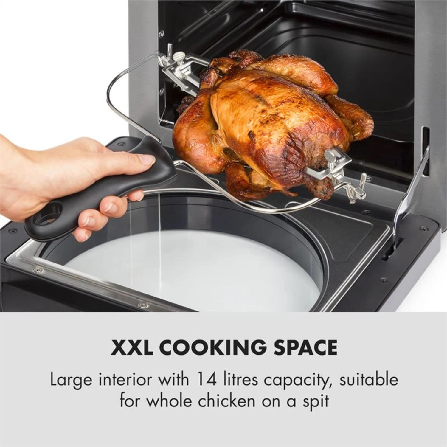 AeroVital Easy Touch Heißluftfritteuse 1700W 14l Timer 16 Programme Schwarz – Bild 4