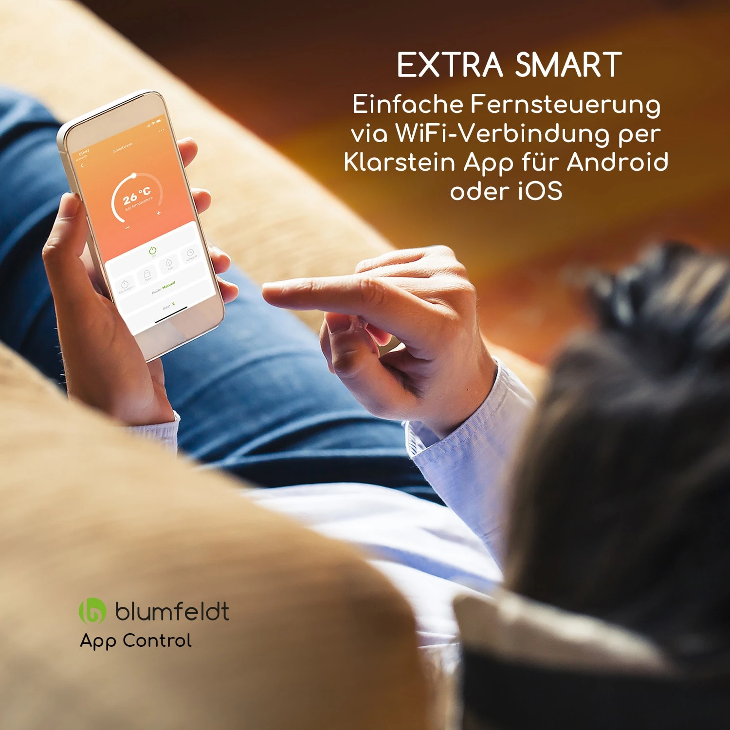 Smartwave Infrarot-Heizstrahler Carbonröhre 2400W WiFi Appsteuerung – Bild 2