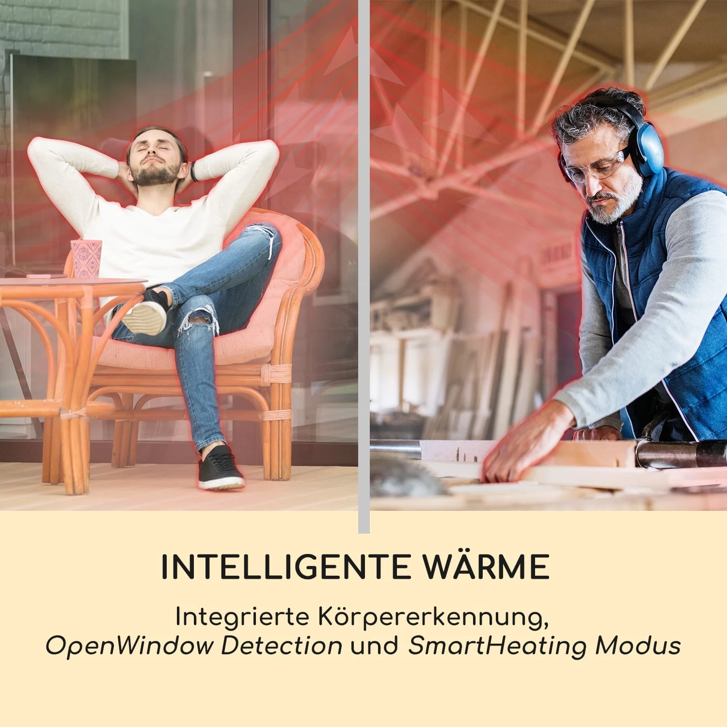 Smartwave Infrarot-Heizstrahler Carbonröhre 2400W WiFi Appsteuerung – Bild 5