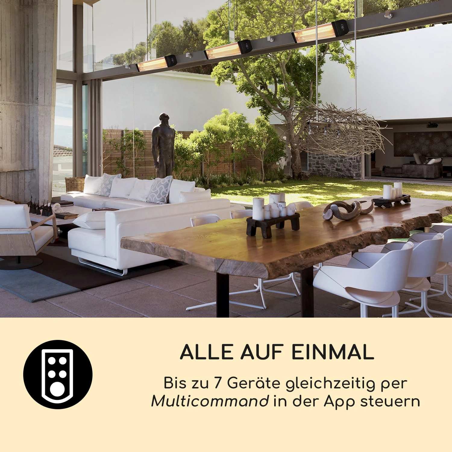 Smartwave Infrarot-Heizstrahler Carbonröhre 2400W WiFi Appsteuerung – Bild 6