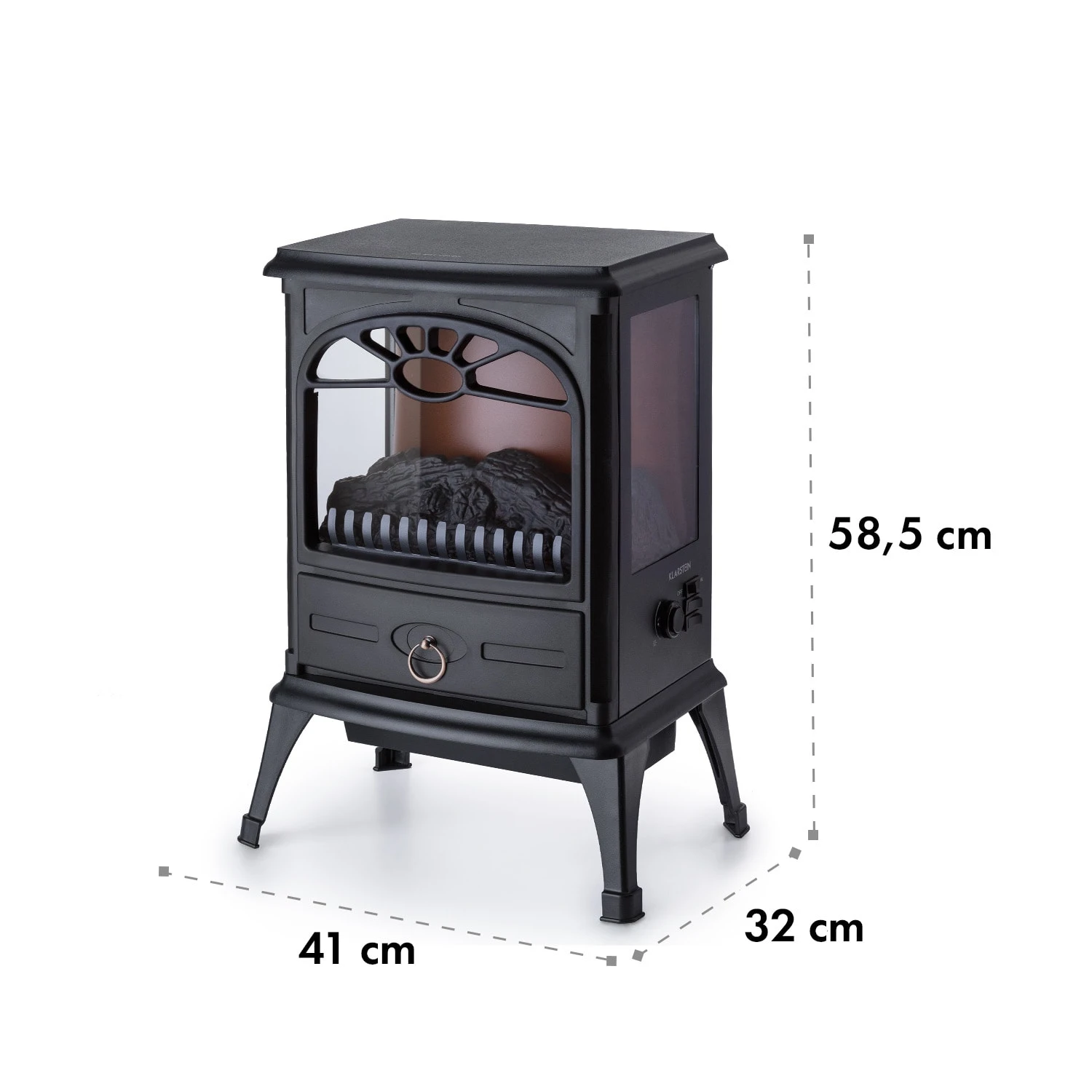 Leoben Elektrischer Kamin 900 / 1800 W Thermostat PanoramaView – Bild 8