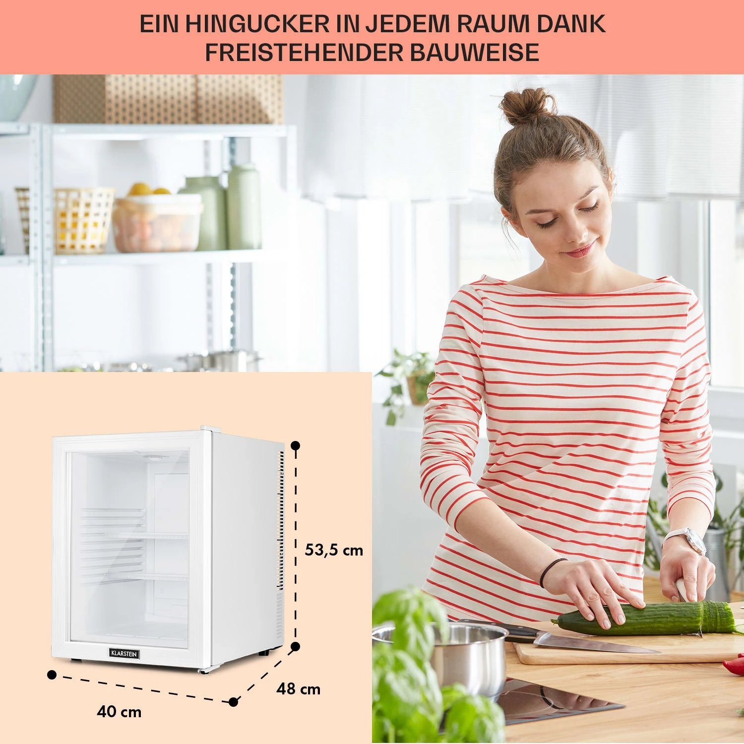 Brooklyn 42 Mini-Kühlschrank Glastür LED Ablage – Bild 6
