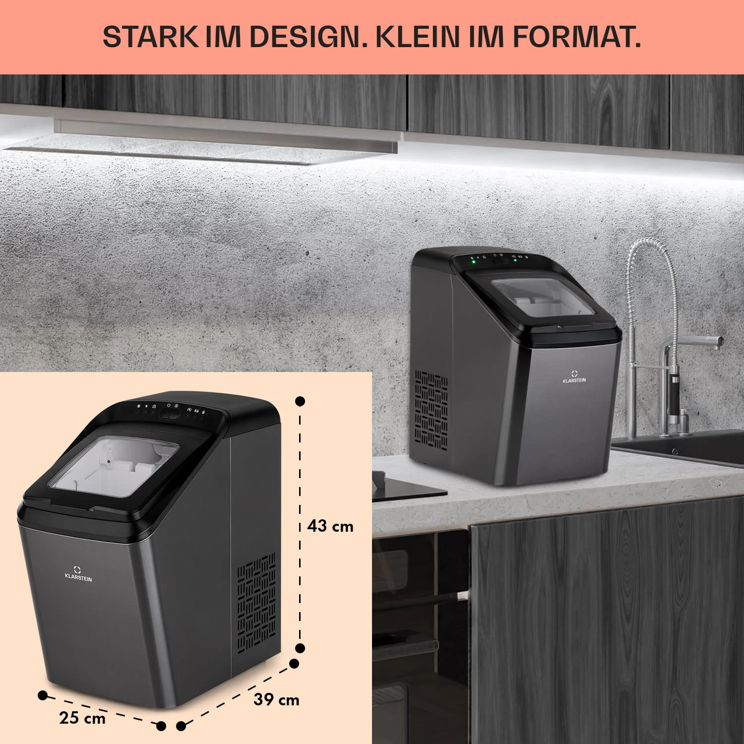 Partytime Eiswürfelmaschine Klareis 15kg/24h Edelstahl – Bild 6