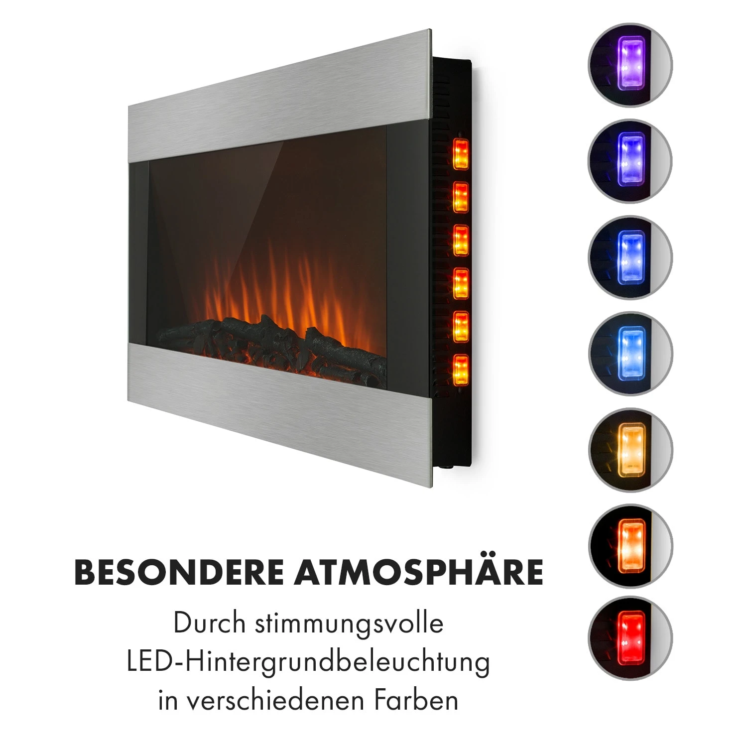 Basel Illumine Elektrokamin Flammenillusion 2000 W 2 Stufen Dimmbar – Bild 3