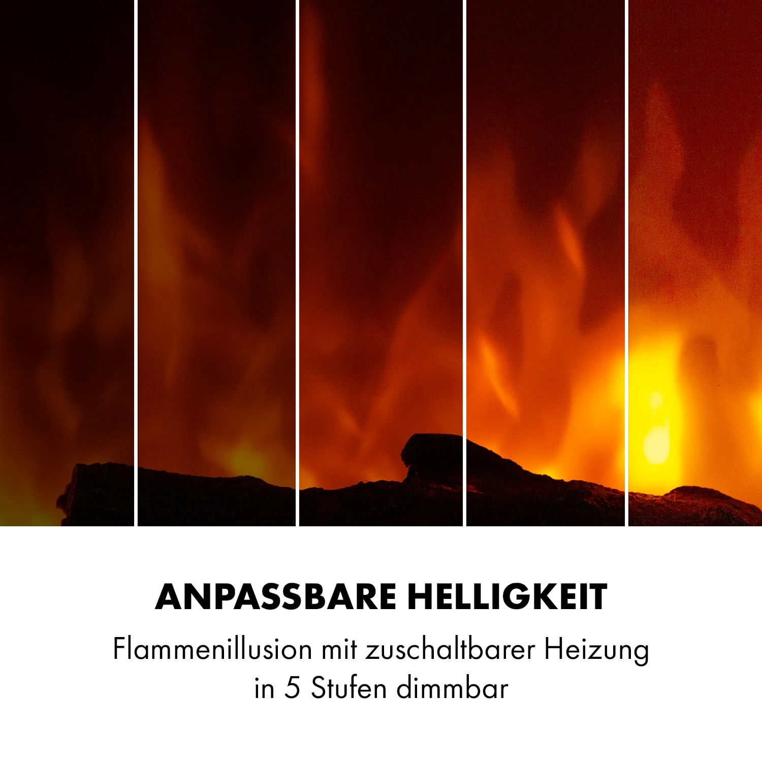 Basel Illumine Elektrokamin Flammenillusion 2000 W 2 Stufen Dimmbar – Bild 7