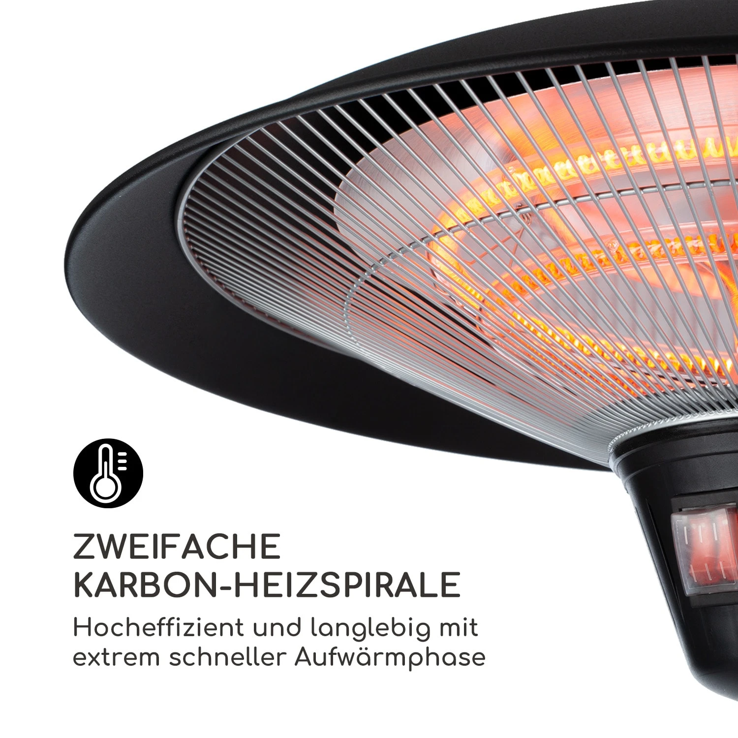 Loras Infrarot-Heizstrahler Carbon-Heizspiralen 2100W IP44 – Bild 2