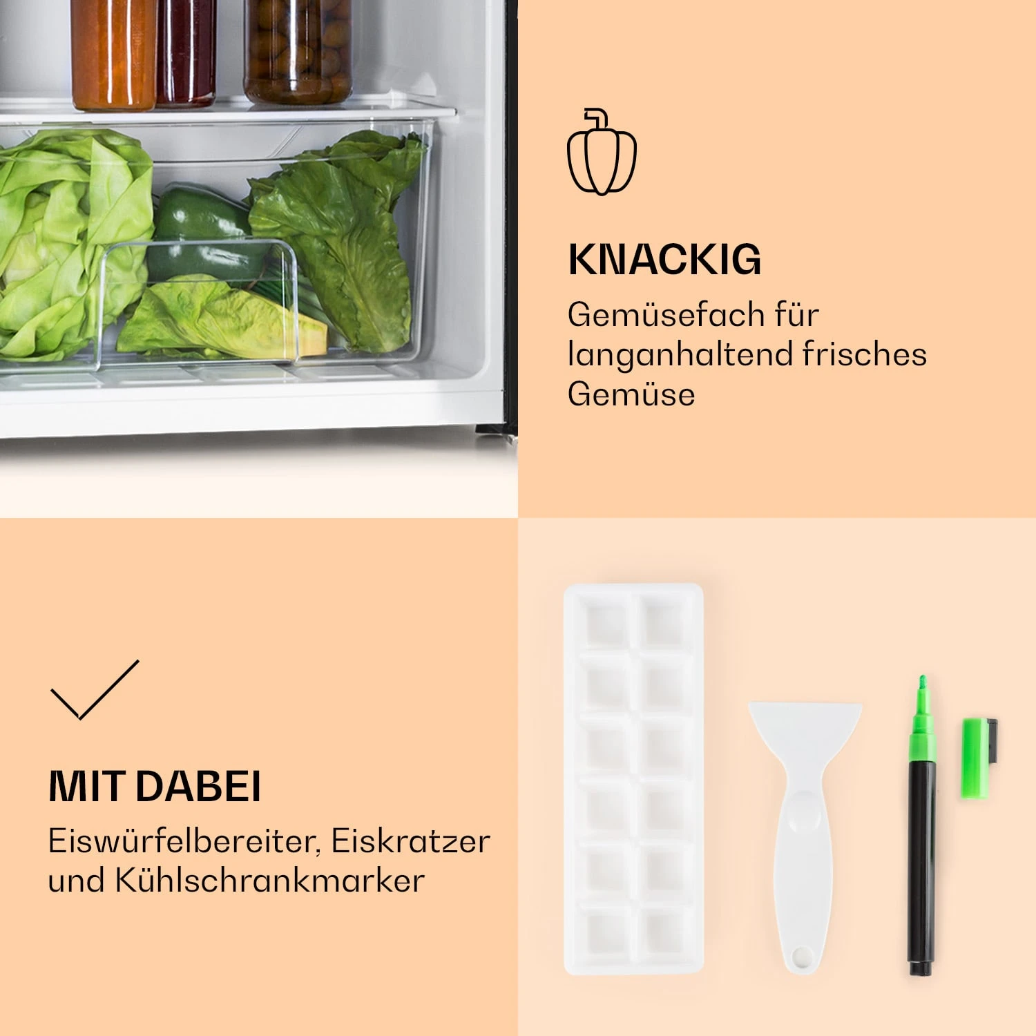 Spitzbergen 83 Kühlschrank 76 Liter Plus 7-Liter-Gefrierfach 2 Böden – Bild 5