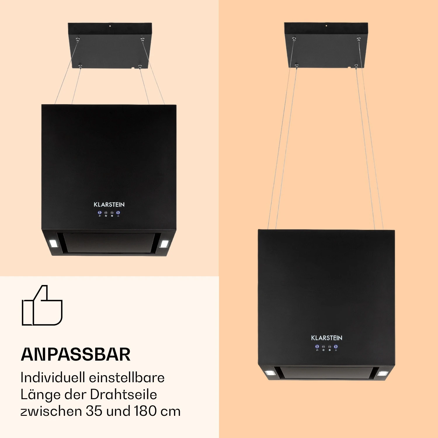 Kronleuchter Inselabzugshaube 596m³/h LED-Panel EEK A – Bild 5