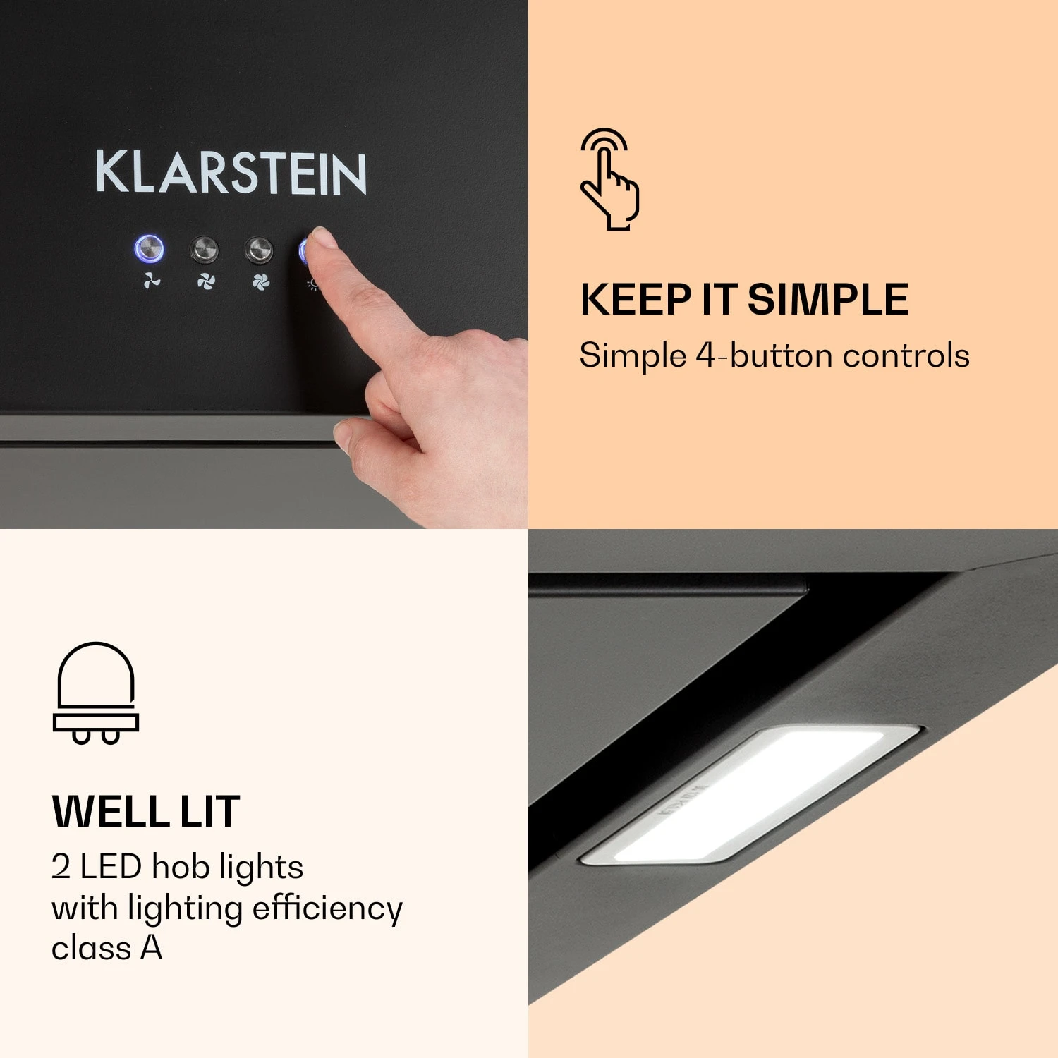 Kronleuchter Inselabzugshaube 596m³/h LED-Panel EEK A – Bild 3