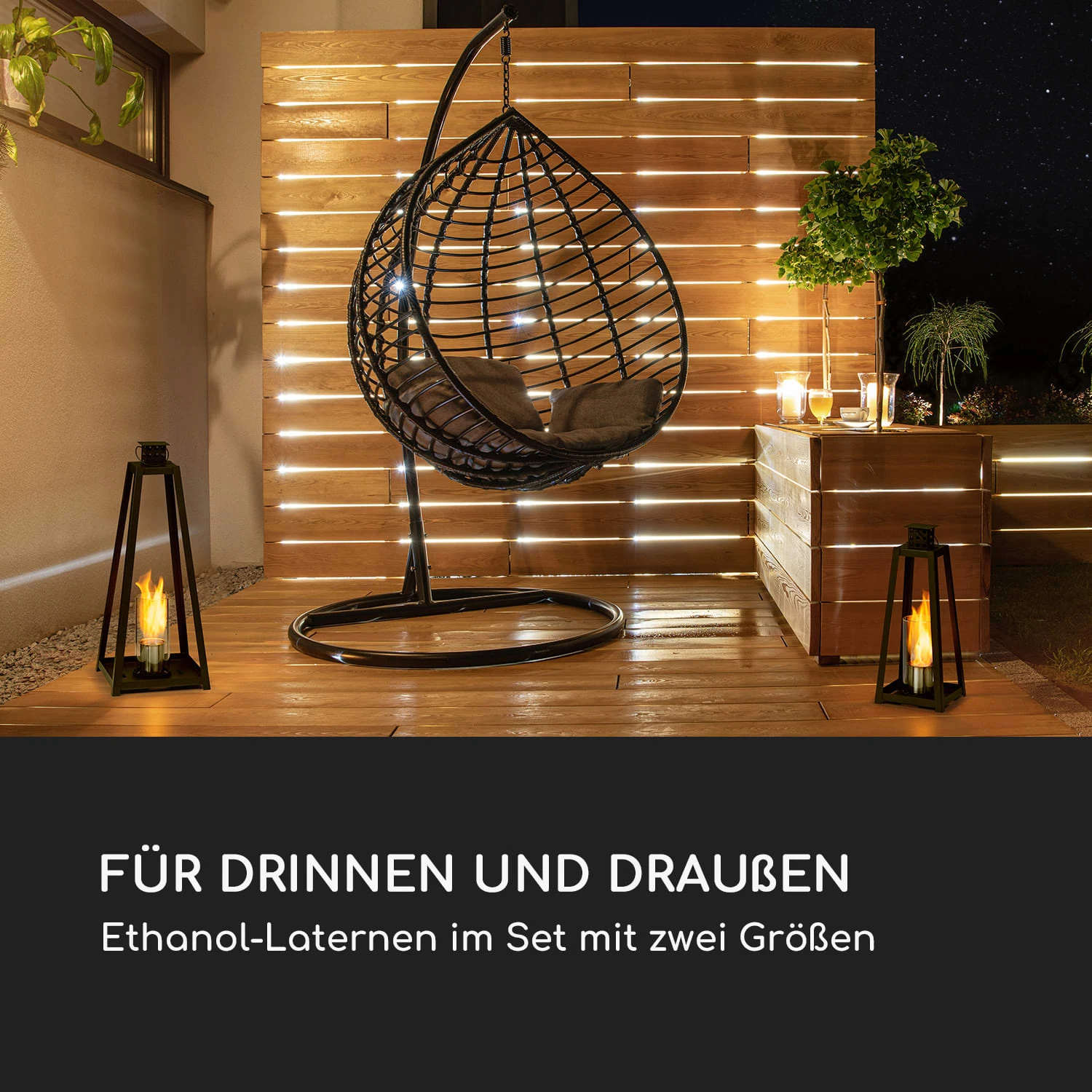 Fiamme Triangolo Ethanol-Laterne 2-Set Edelstahl-Brenner 0,3 Liter 4h Brenndauer – Bild 2