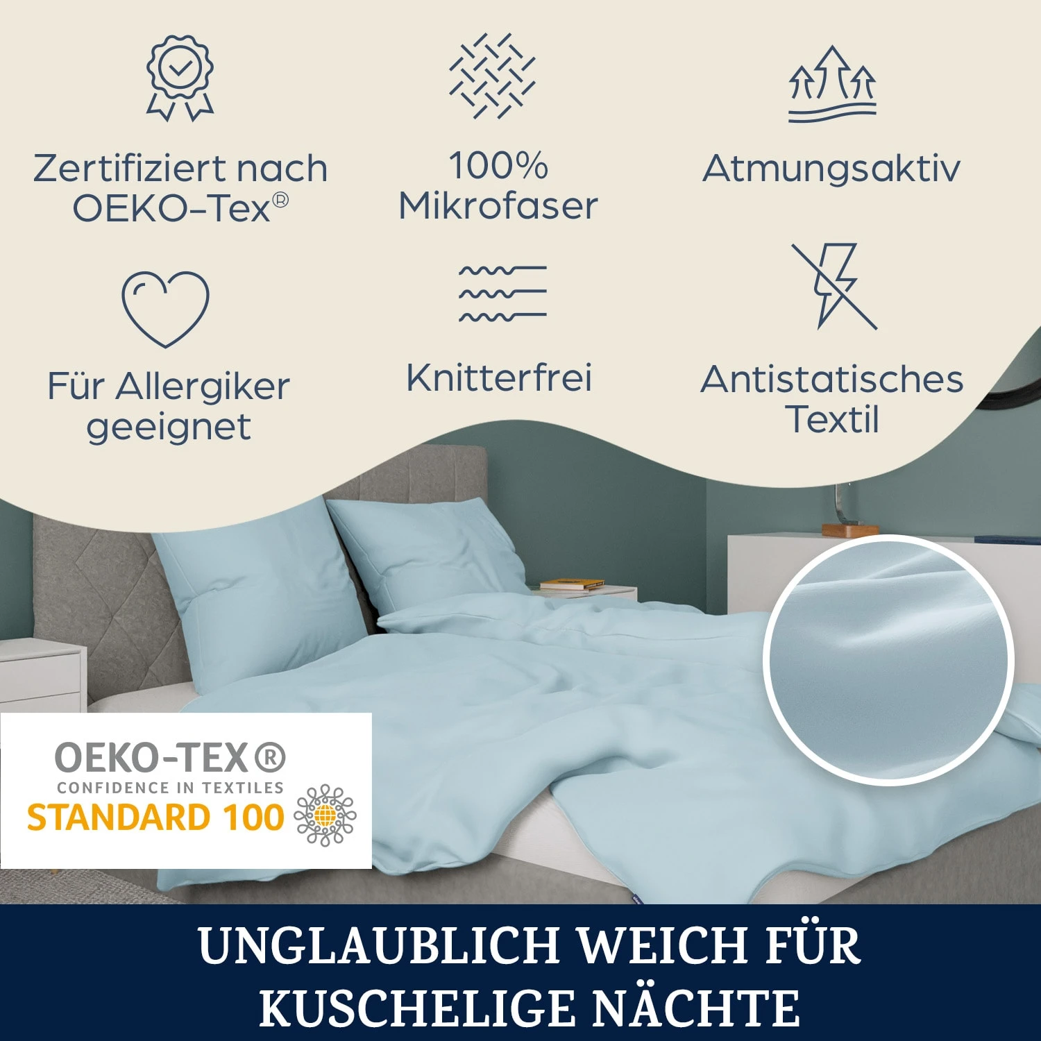 Traumwolle Biber-Bettwäsche 155x220 Cm – Bild 2