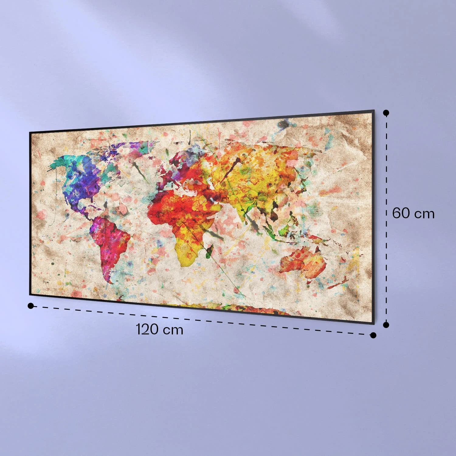 Wonderwall Air Art Smart Infrarotheizung Farbige Karte 120x60cm 700W – Bild 7