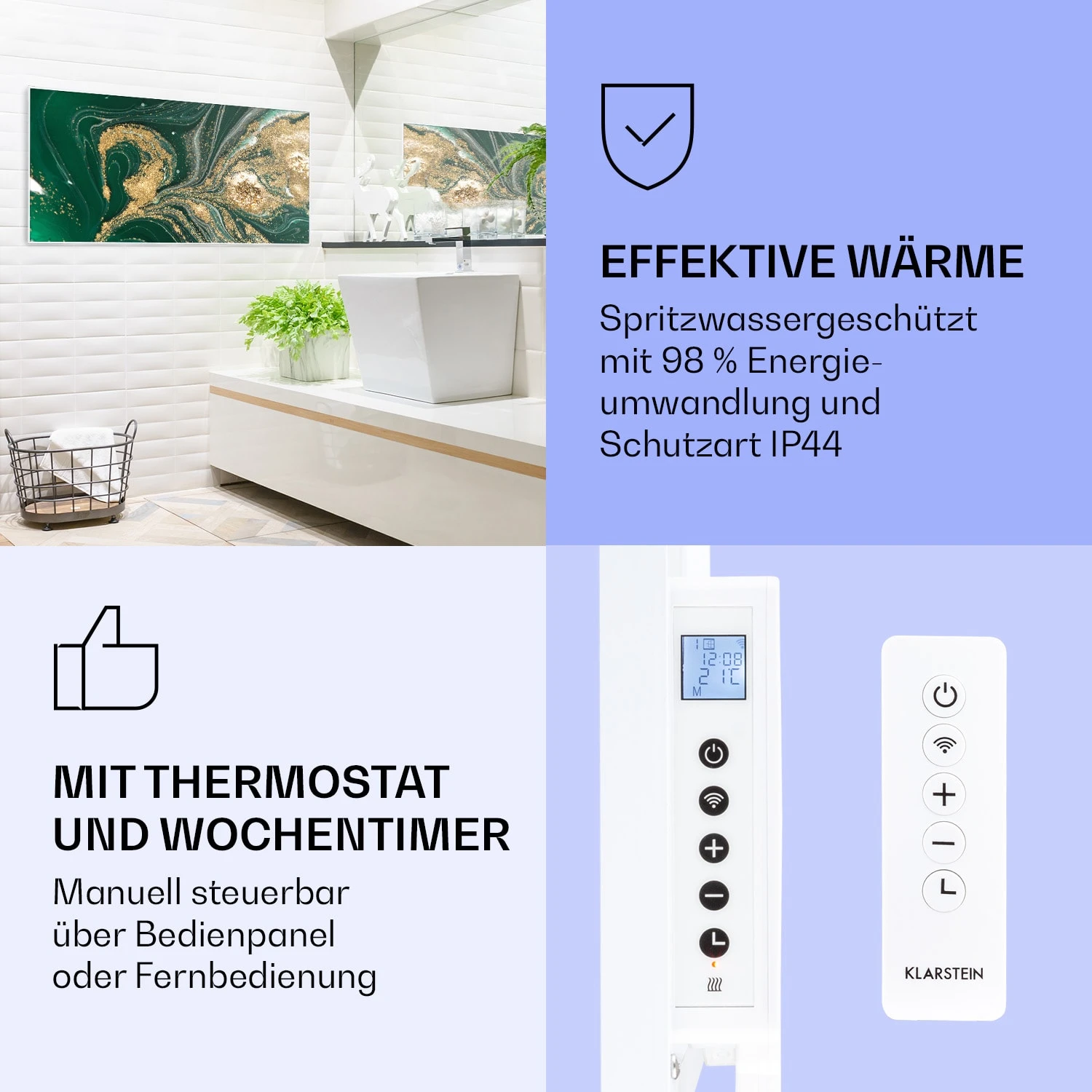 Wonderwall Air Art Smart Infrarotheizung Wirbel 120x60cm 700W – Bild 4