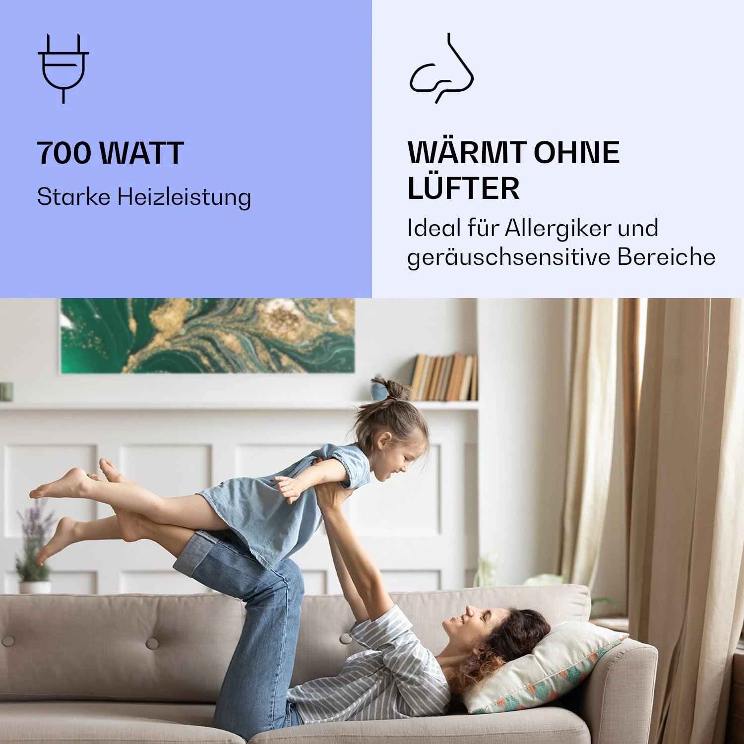 Wonderwall Air Art Smart Infrarotheizung Wirbel 120x60cm 700W – Bild 5