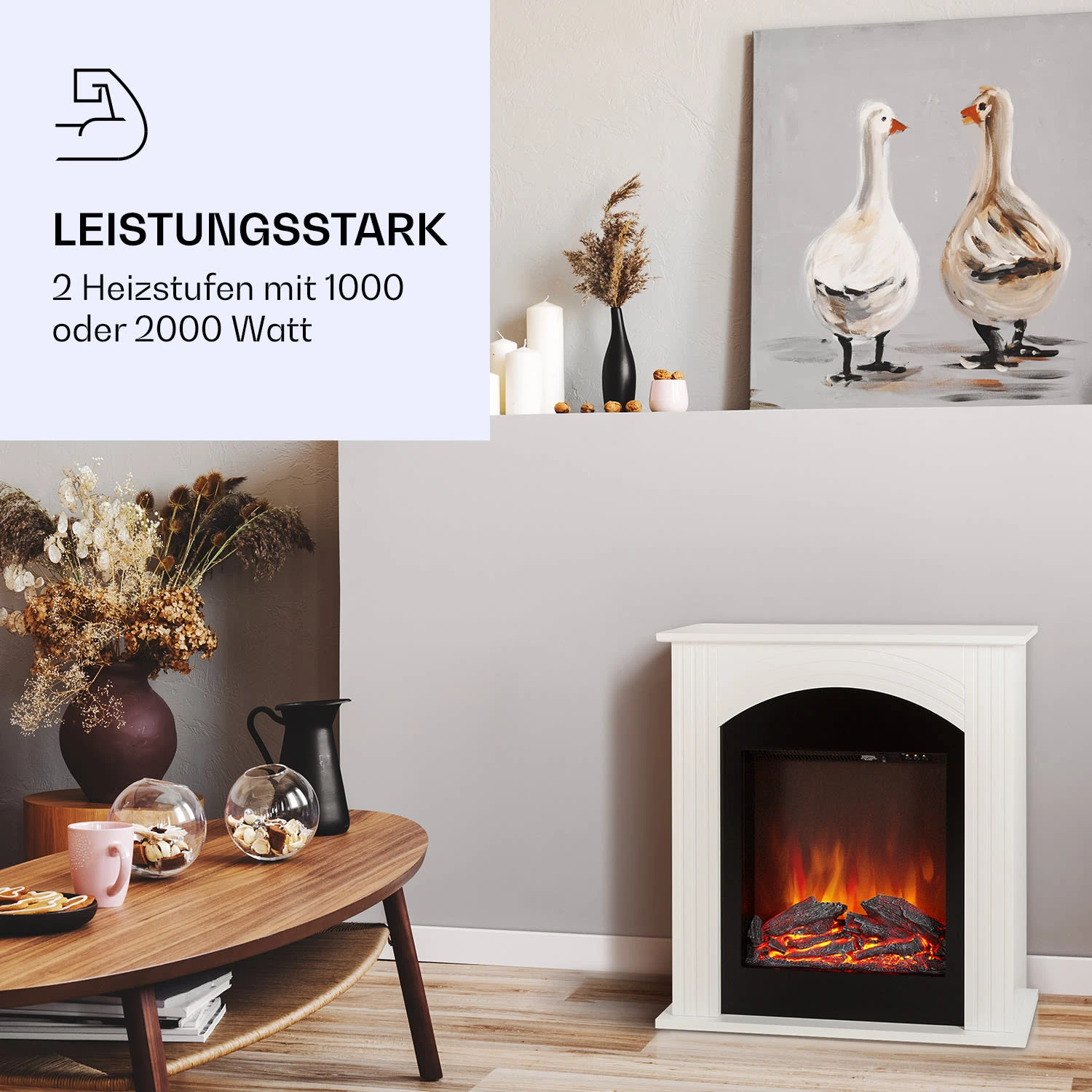 Elbrus Elektrokamin 2000 W LED-Technik Fernbedienung – Bild 2