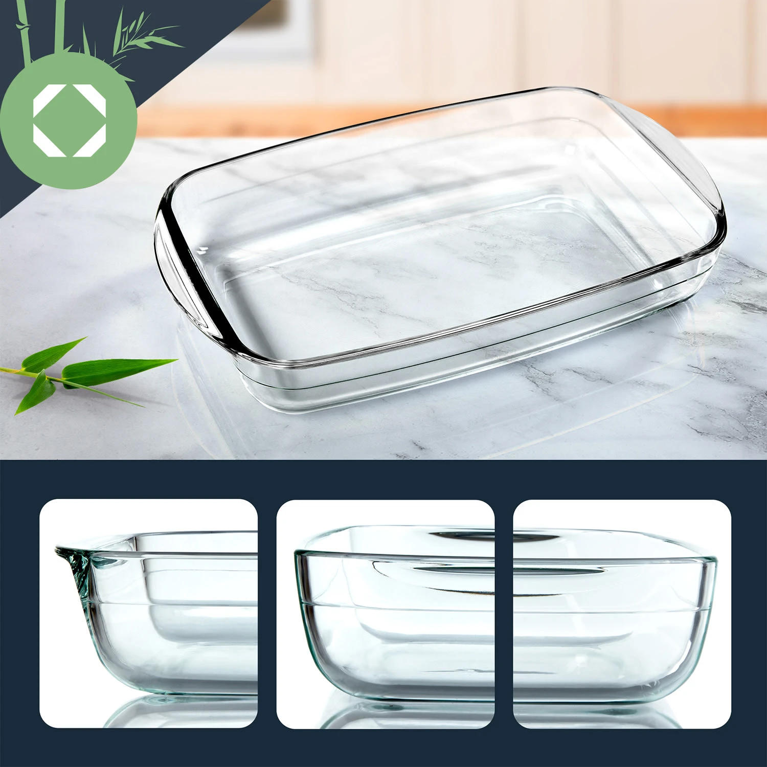 Ofenform 2600 Ml 355 X 55 X 220 Mm Hochwertiges Glas – Bild 3