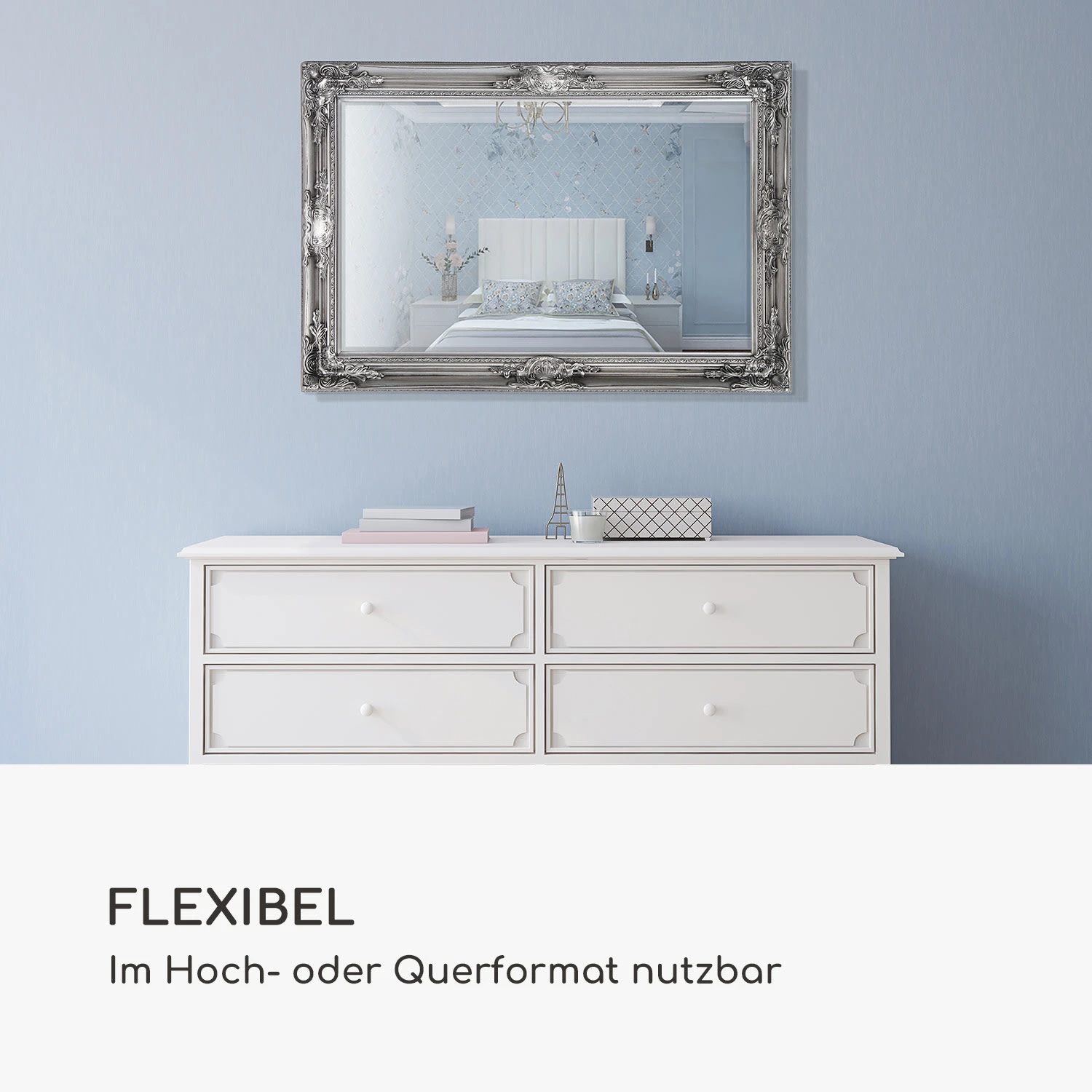 Manchester Wandspiegel Massivholzrahmen Rechteckig 90 X 60 Cm – Bild 2