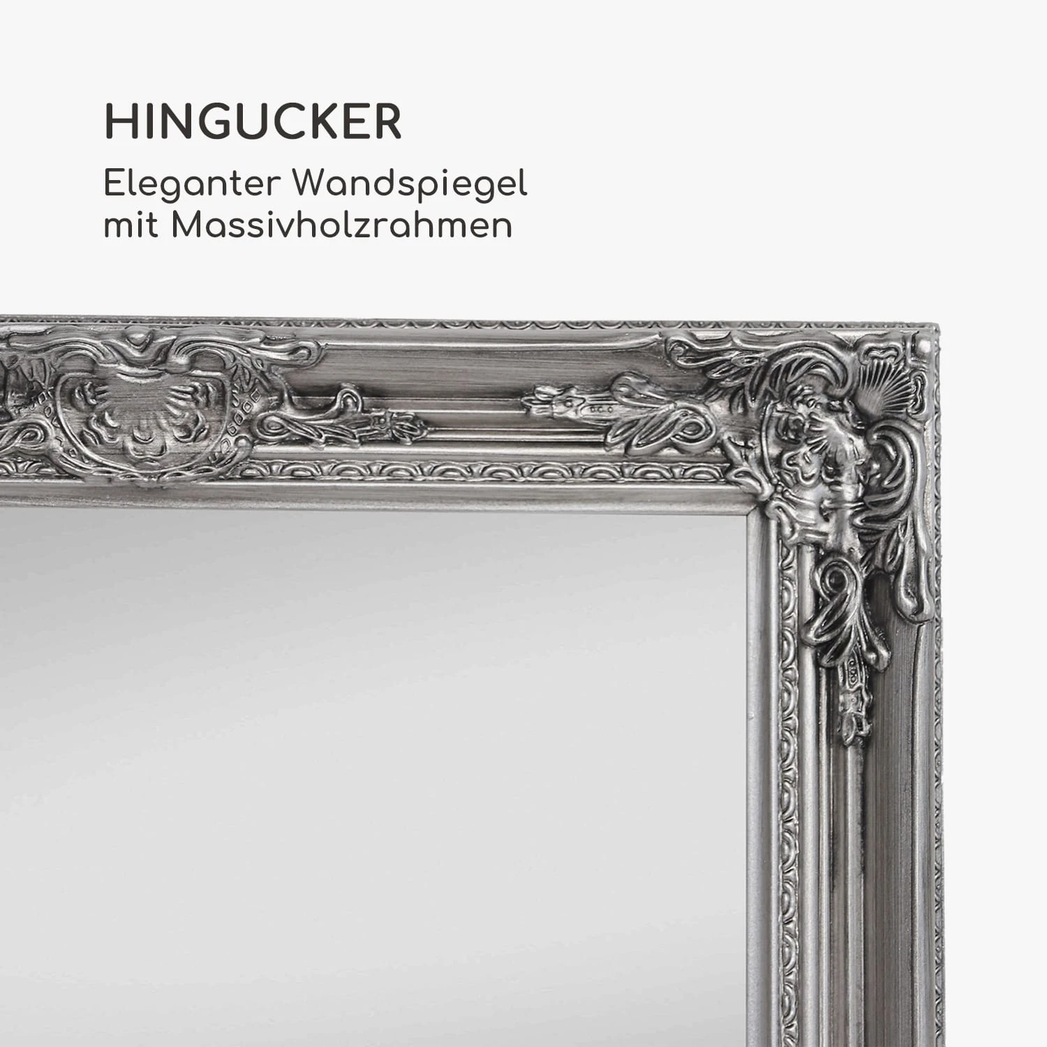 Manchester Wandspiegel Massivholzrahmen Rechteckig 90 X 60 Cm – Bild 4