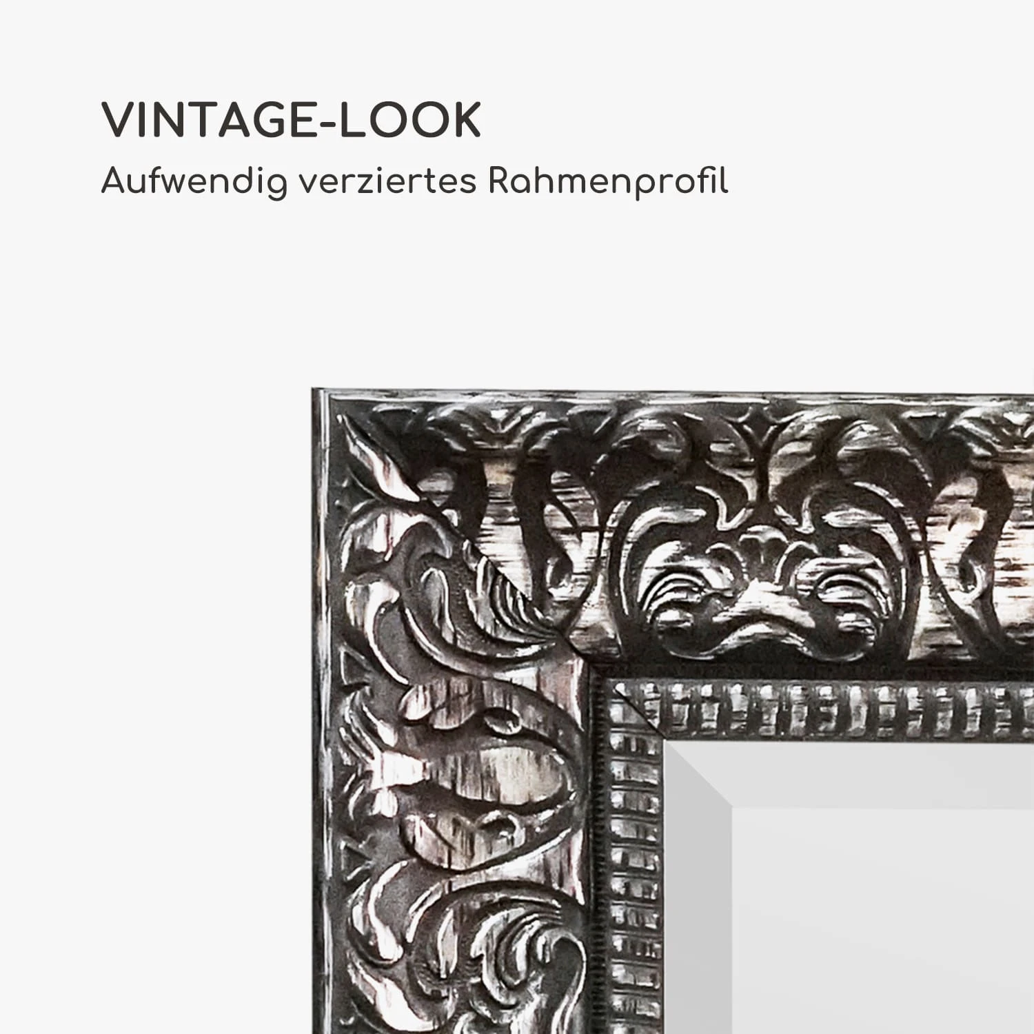 Manresa Wandspiegel Holzrahmen Rechteckig 90 X 60 Cm Vintage – Bild 4