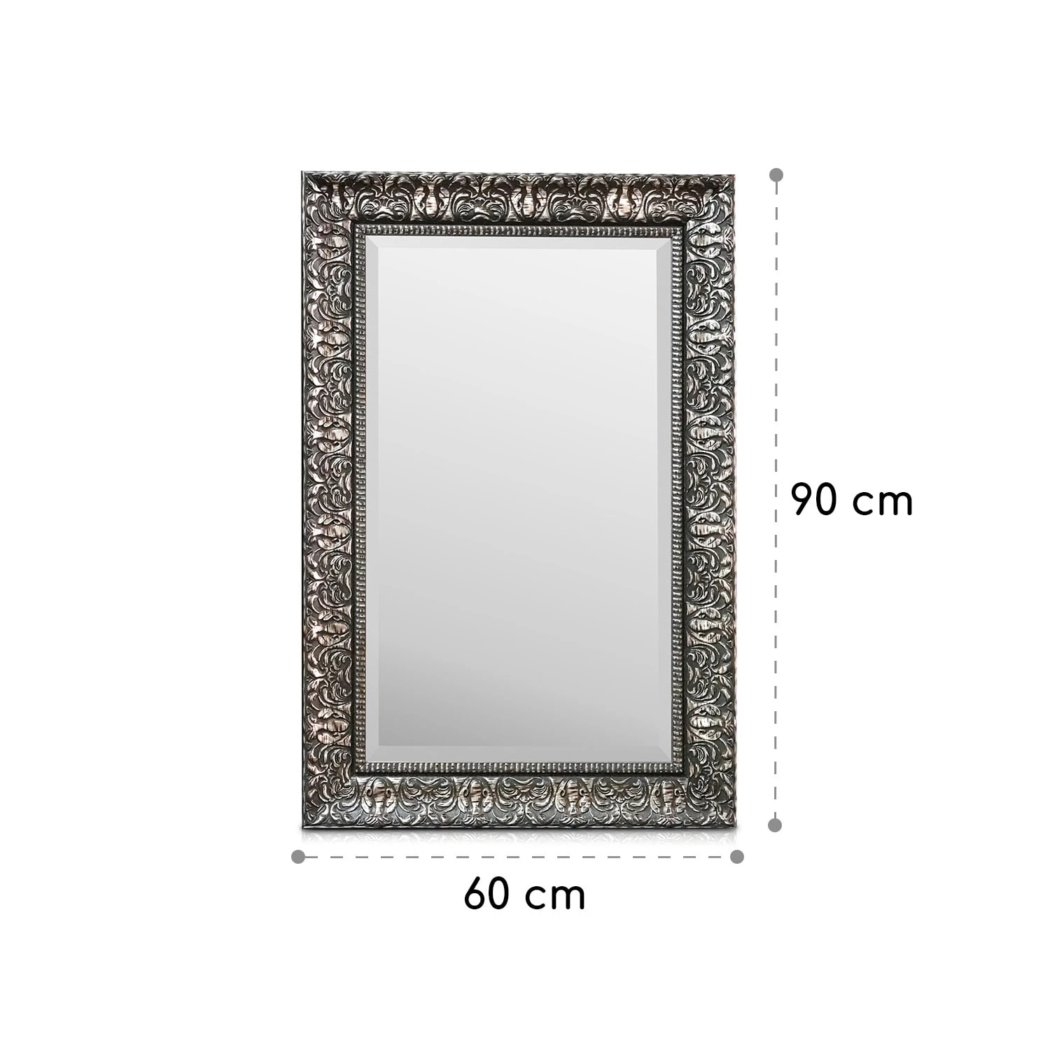 Manresa Wandspiegel Holzrahmen Rechteckig 90 X 60 Cm Vintage – Bild 7