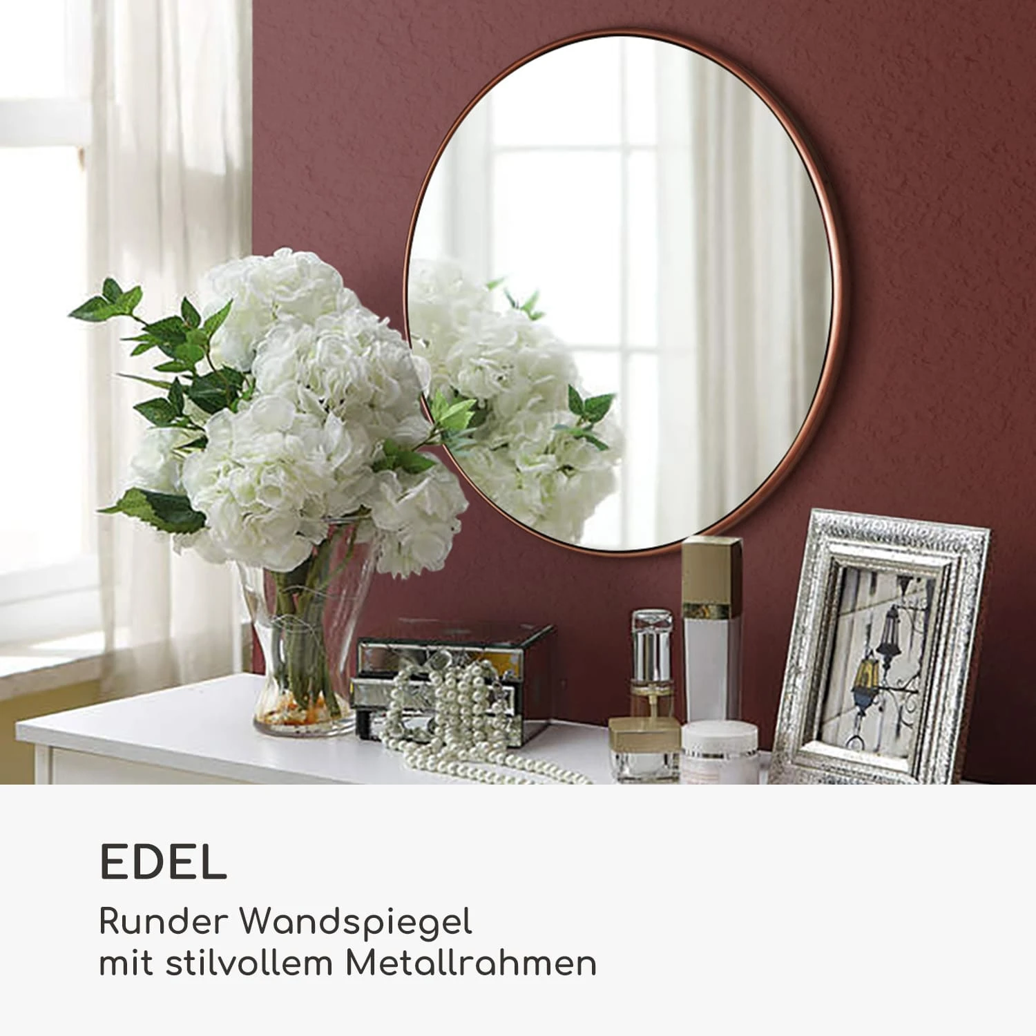 Fournier Wandspiegel Metallrahmen Rund Ø 40 Cm – Bild 2