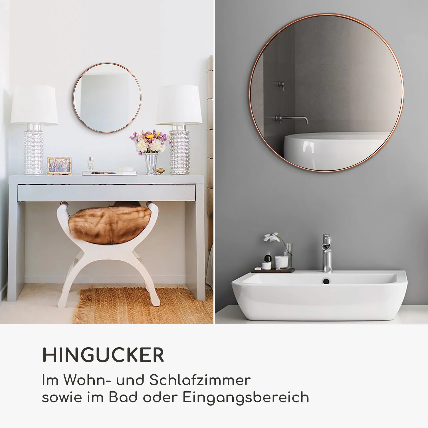 Fournier Wandspiegel Metallrahmen Rund Ø 40 Cm – Bild 3