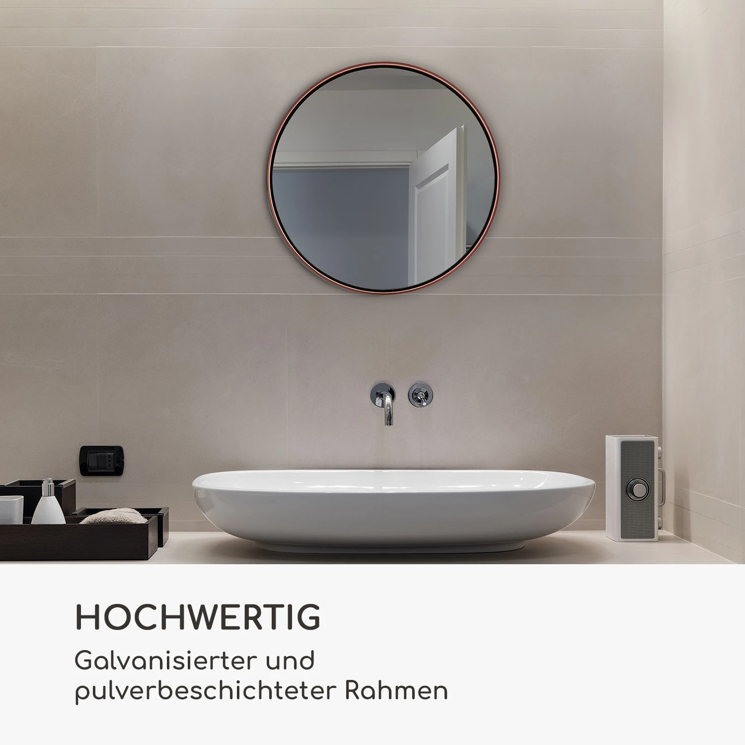 Fournier Wandspiegel Metallrahmen Rund Ø 40 Cm – Bild 4