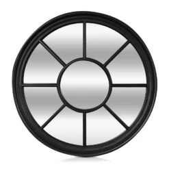 Leeds Wandspiegel Echtholzrahmen Rund Ø 90 Cm