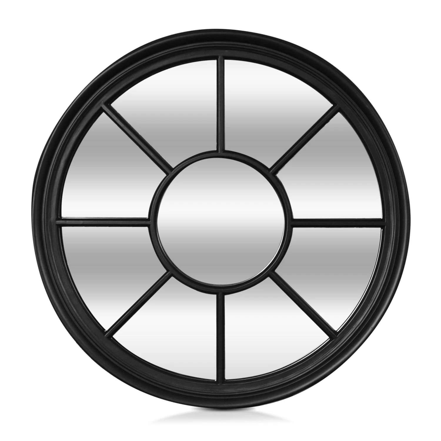 Leeds Wandspiegel Echtholzrahmen Rund Ø 90 Cm