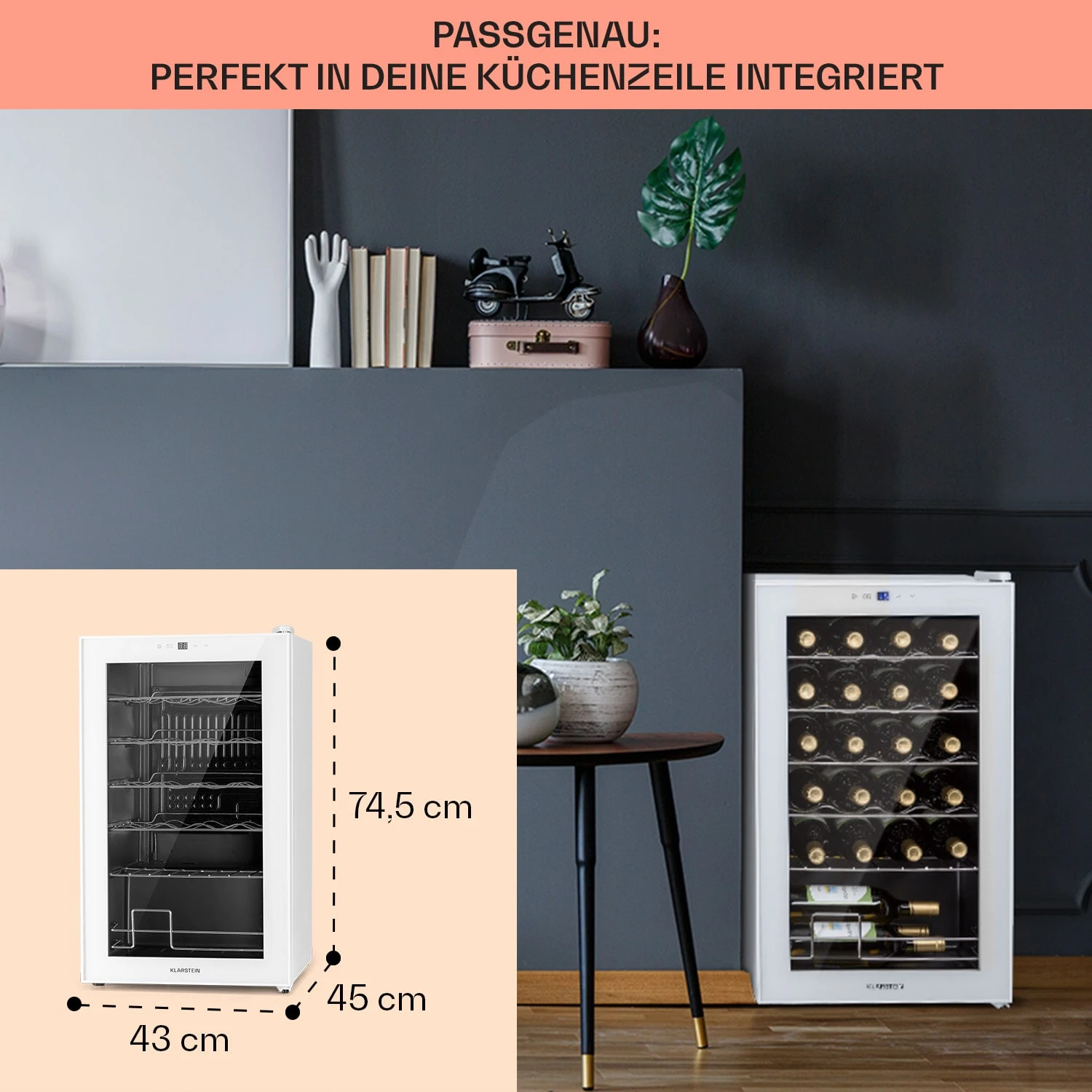 Shiraz 24 Uno Weinkühlschrank 63l 24Fl Touch-Bedienfeld 5-18°C – Bild 6