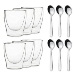 DUOS Doppelwandiges Glas 80 Ml Thermofunktion Inkl. Edelstahl-Löffel