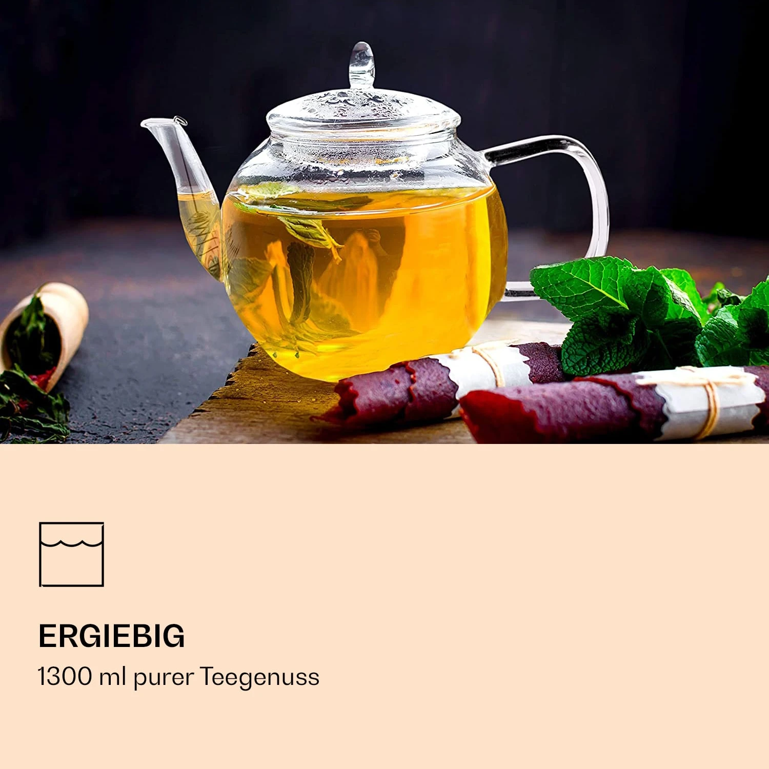 Bedida Teekanne 1300ml Inkl 6 Teerosen Mix – Bild 2