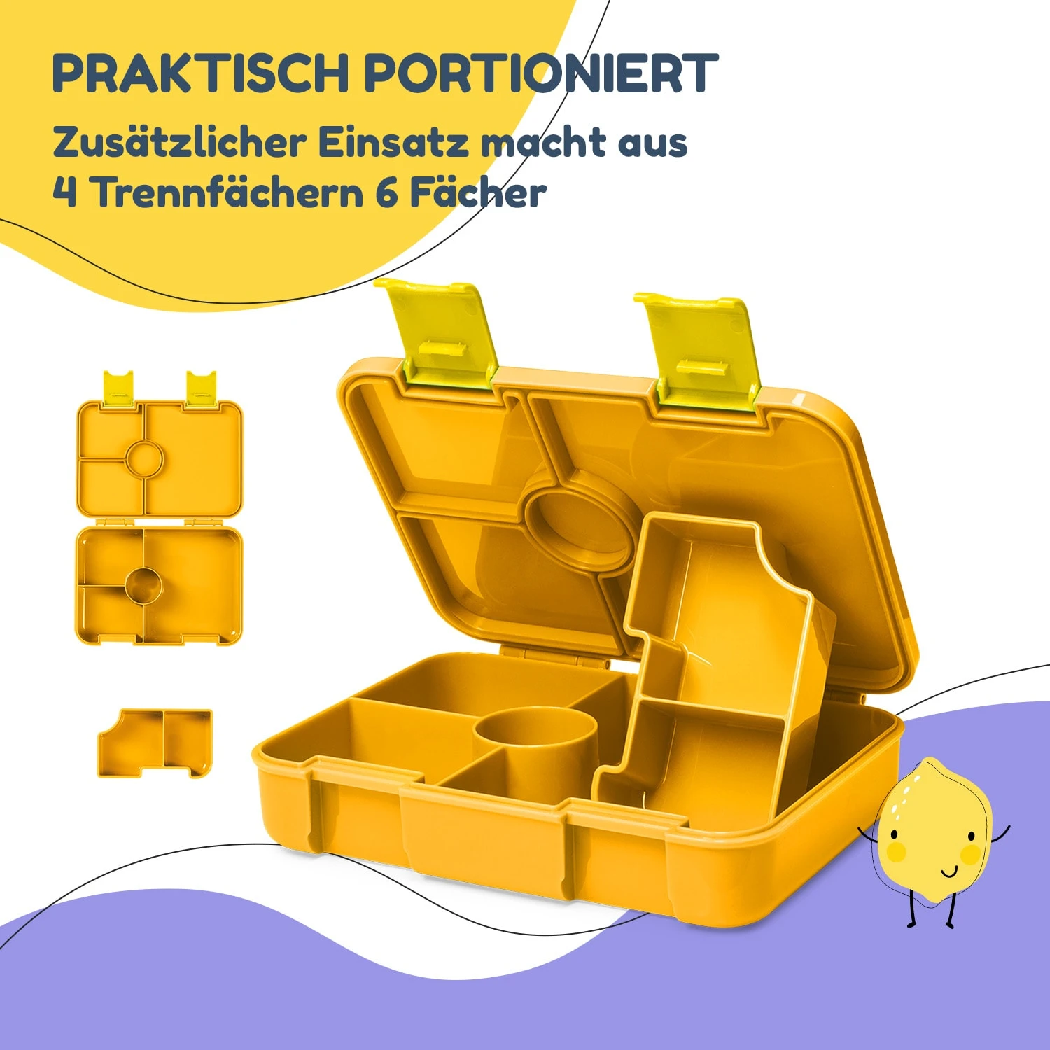 Schmatzfatz By Lite Lunchbox 6 Fächer 20,8x4,5x15 Cm BPA-frei Tritan – Bild 4