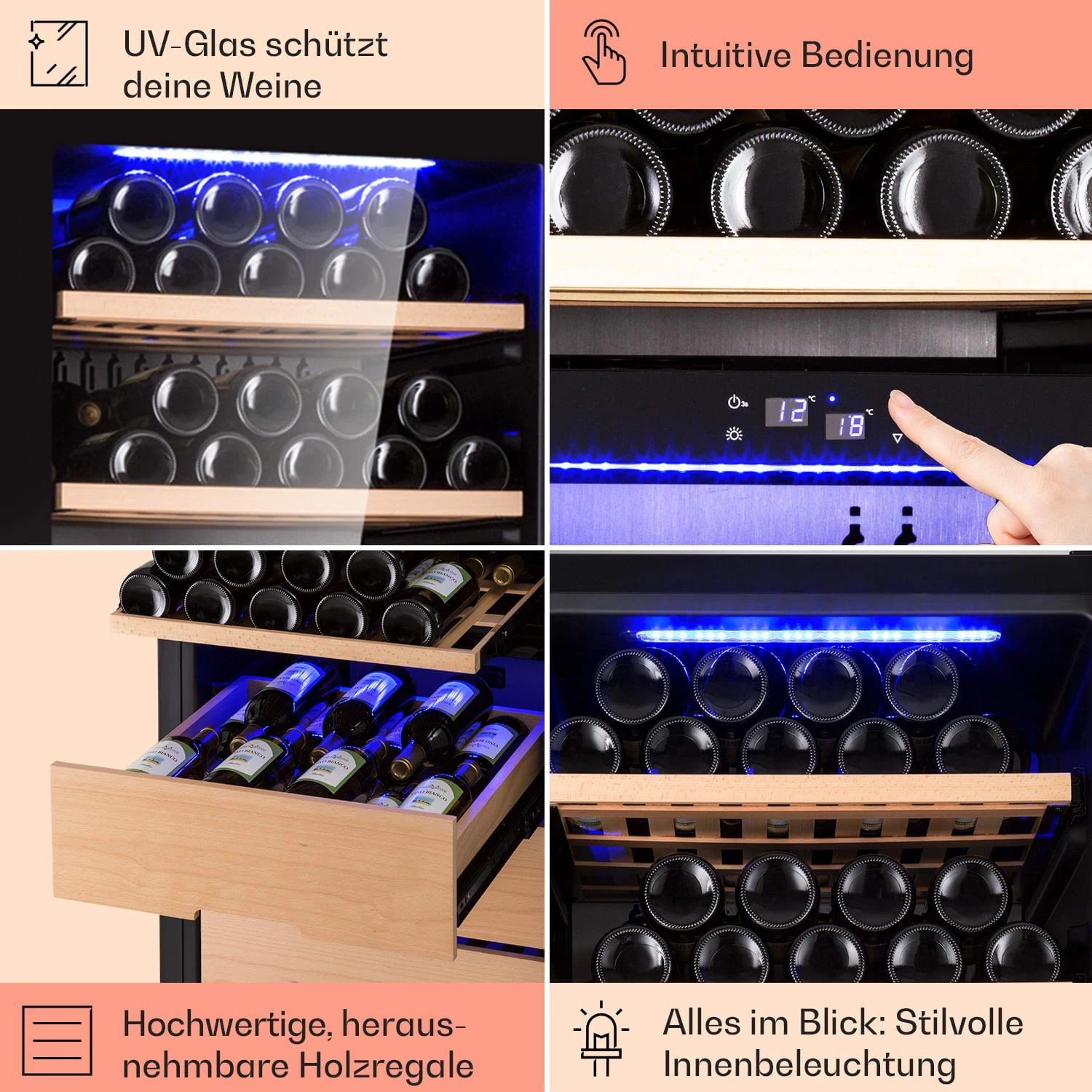 Barossa 123 Duo Weinkühlschrank 123 Fl 226 Ltr 2 Zonen Touch-Steuerung - Image 5