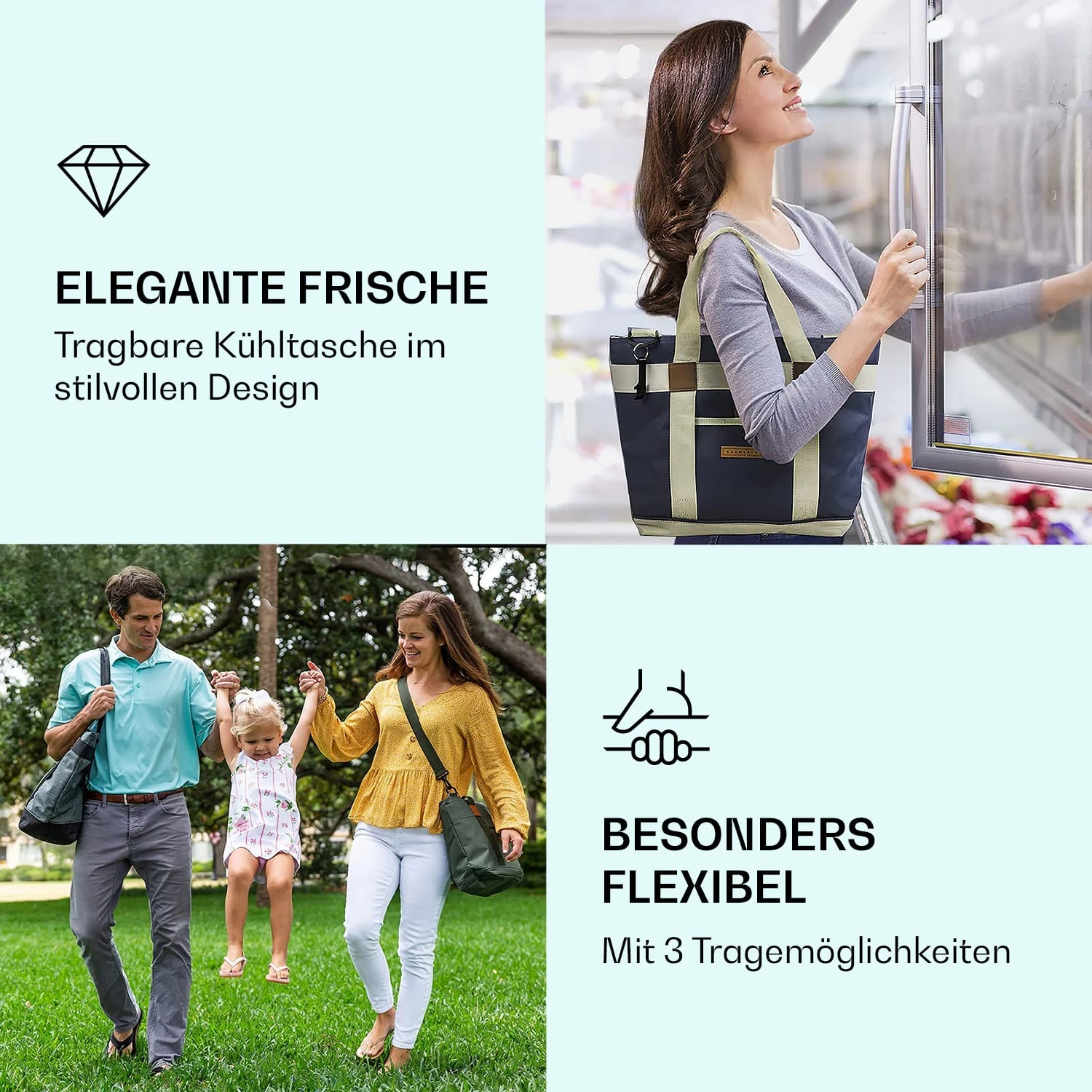 Kühltasche 19 Liter Isoliert Auslaufsicher 3 Tragemöglichkeiten – Bild 2