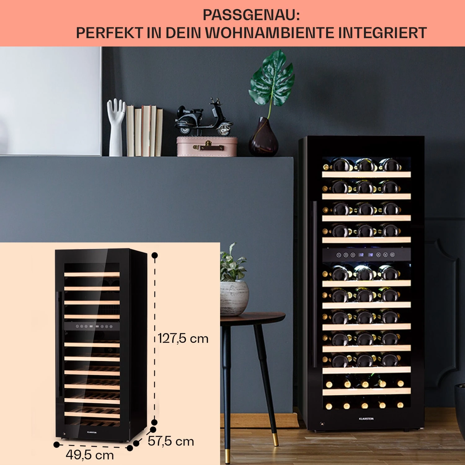 Barossa 73 Duo Weinkühlschrank 2 Zonen 192 Ltr 73 Fl Touch-Display – Bild 6